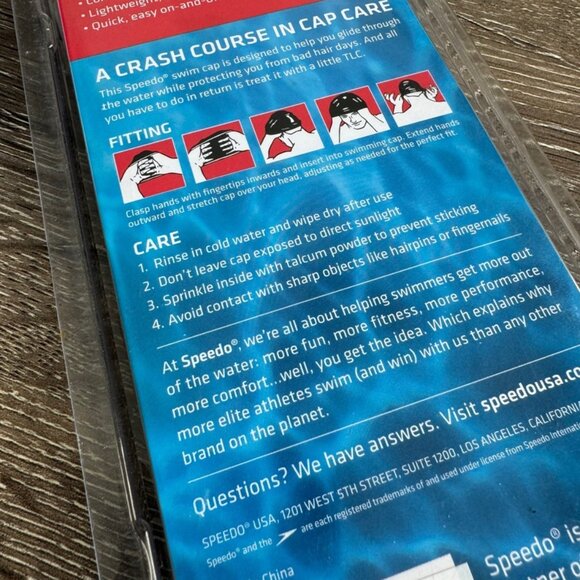 New Speedo Silver with Black Logo Swim Cap Solid Silicone. - Picture 4 of 5